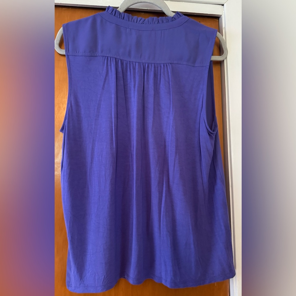 LOFT Violet Ruffle Top - Picture 3 of 5